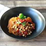 Saucy Chickpeas with Sweet Potato Mash (Fitness)